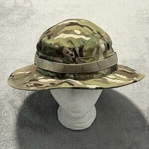 Bernard Cap Co Hat 7 3/4 Green Camo Hot Sun Weather Uniform Type VI Bucket Cap